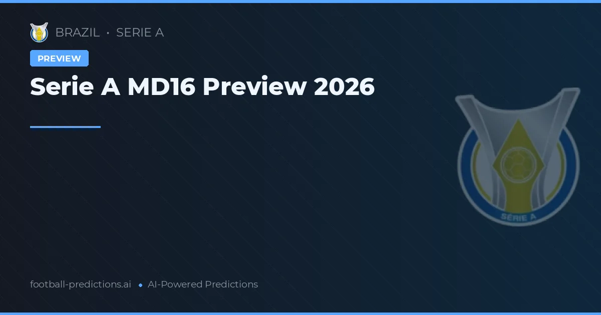 Serie A MD16 Preview 2026