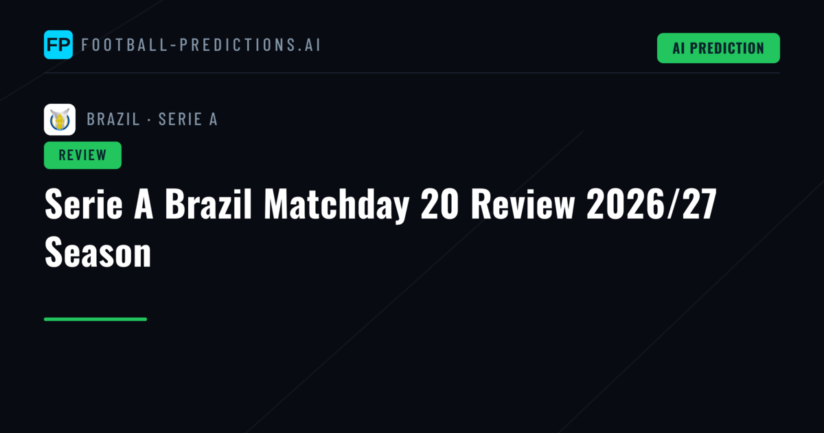 Serie A Brazil Matchday 20 Review 2026/27 Season