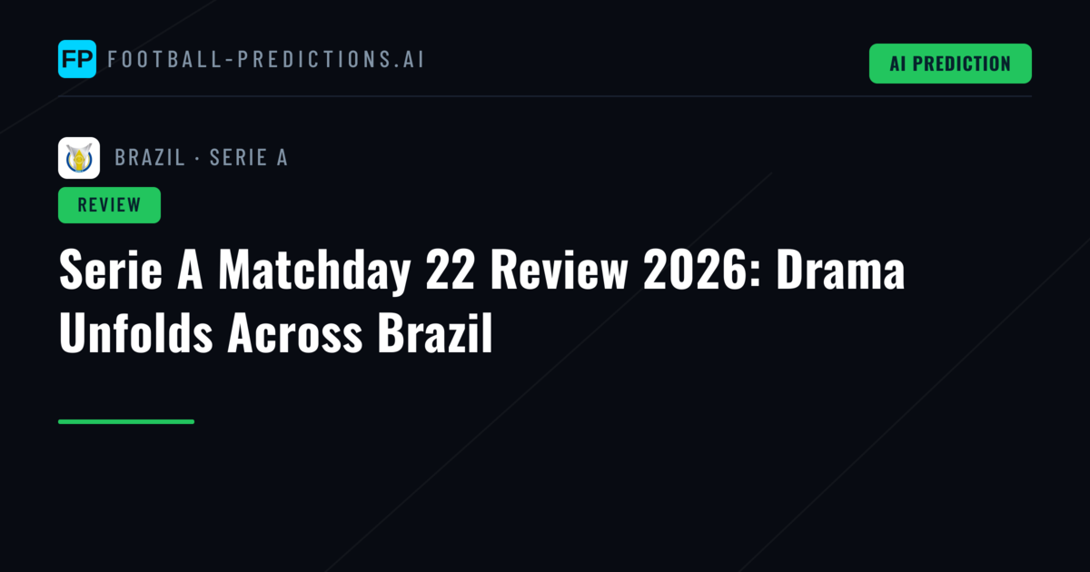 Serie A Matchday 22 Review 2026: Drama Unfolds Across Brazil