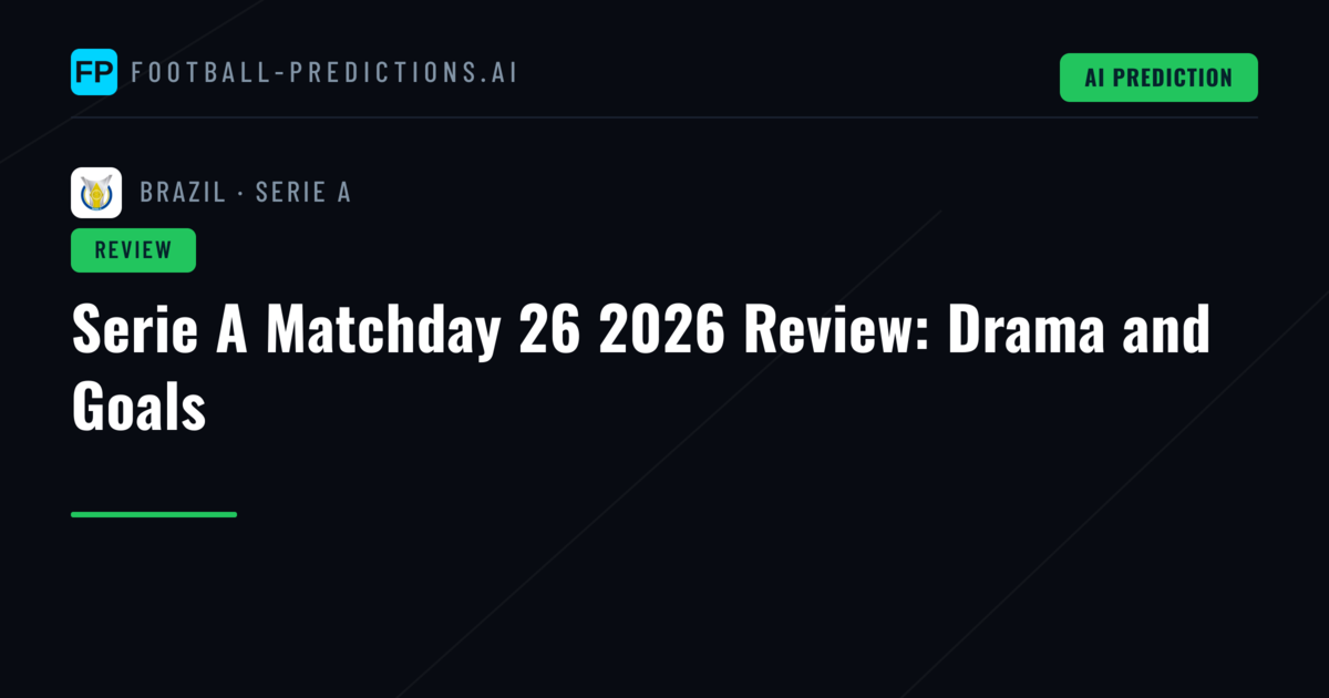 Serie A Matchday 26 2026 Review: Drama and Goals
