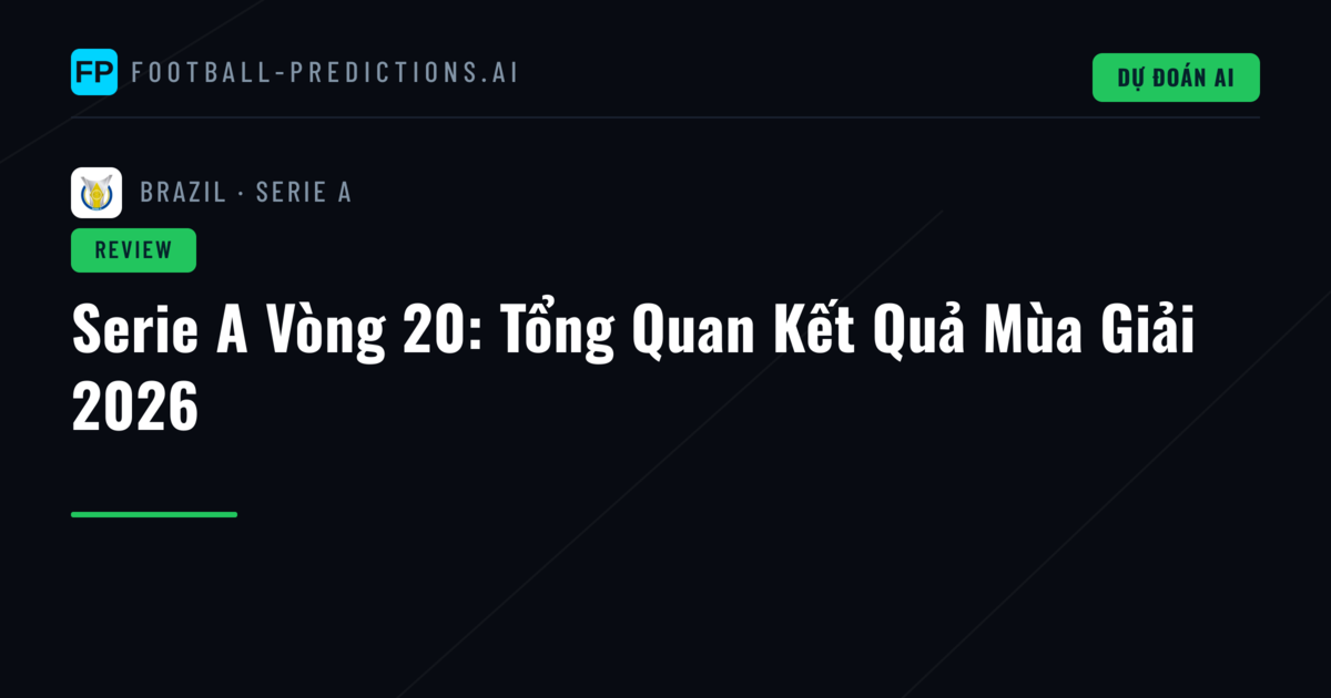 Serie A Vòng 20: Tổng Quan Kết Quả Mùa Giải 2026