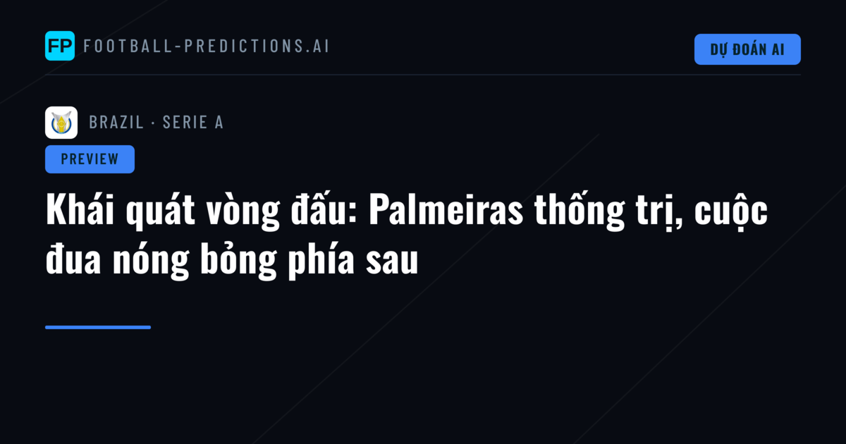 Khái quát vòng đấu: Palmeiras thống trị, cuộc đua nóng bỏng phía sau