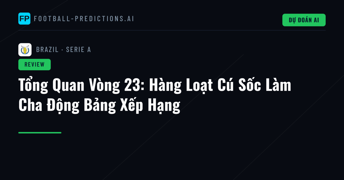 Tổng Quan Vòng 23: Hàng Loạt Cú Sốc Làm Cha Động Bảng Xếp Hạng