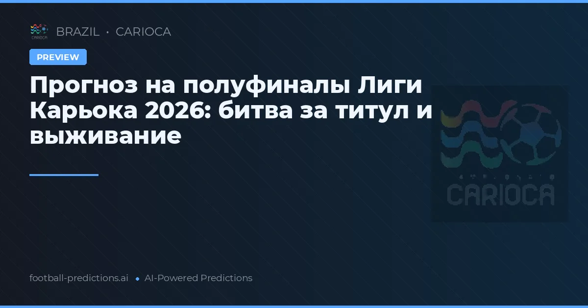 Прогноз на полуфиналы Лиги Карьока 2026: битва за титул и выживание