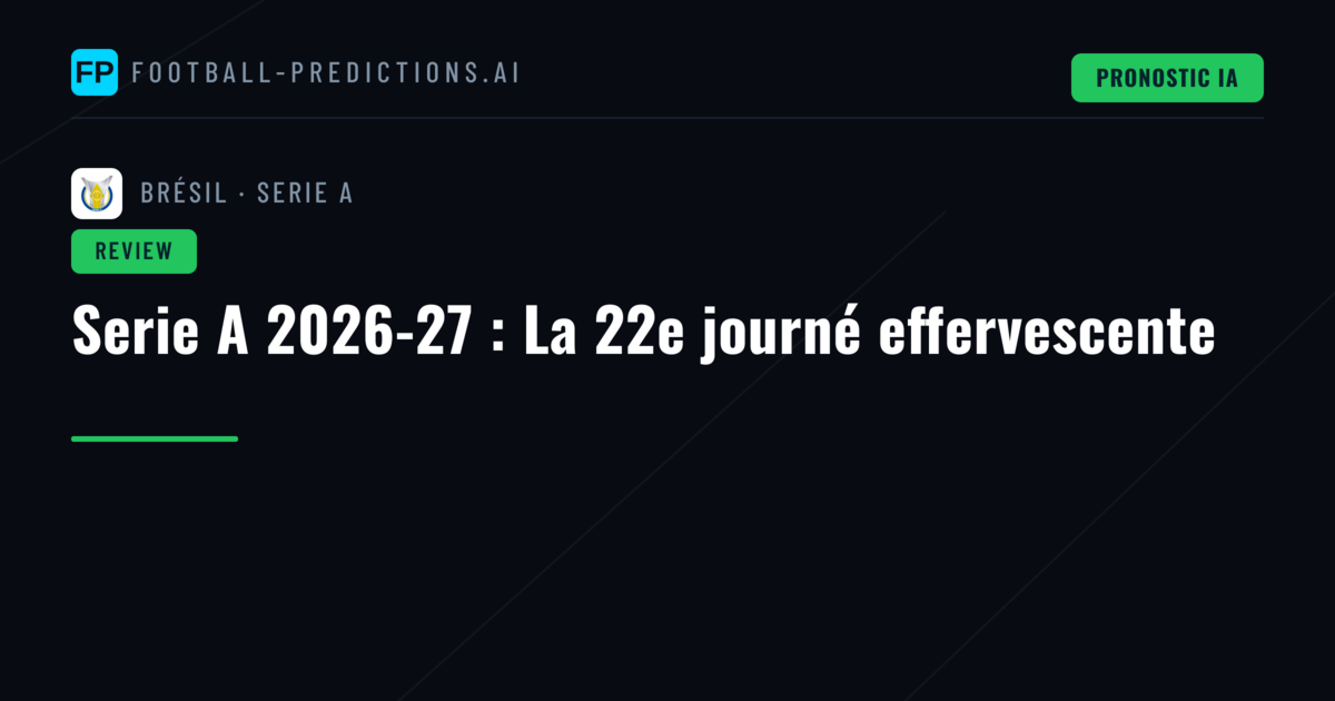 Serie A 2026-27 : La 22e journé effervescente