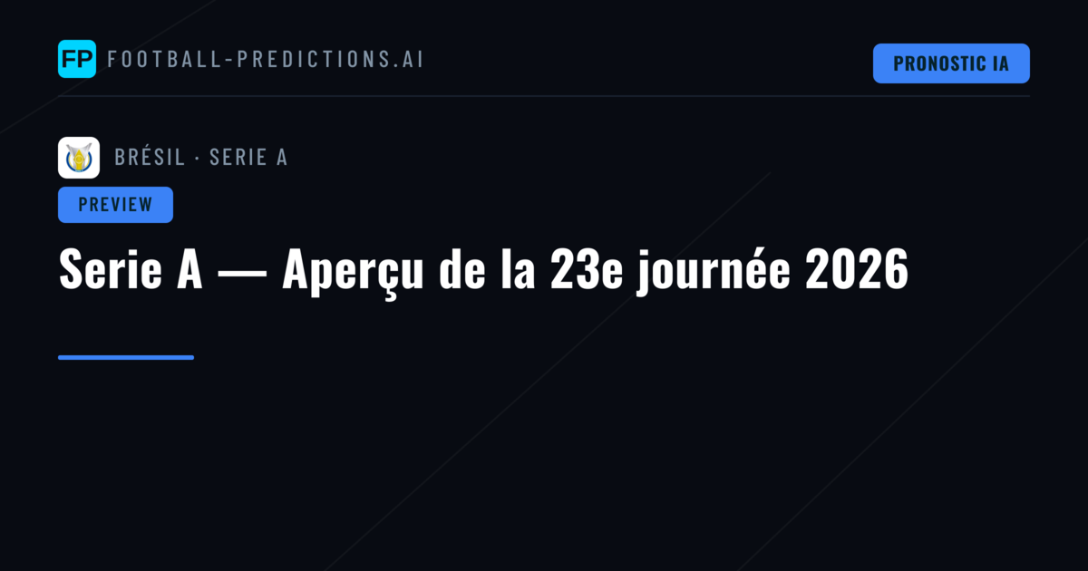 Serie A — Aperçu de la 23e journée 2026