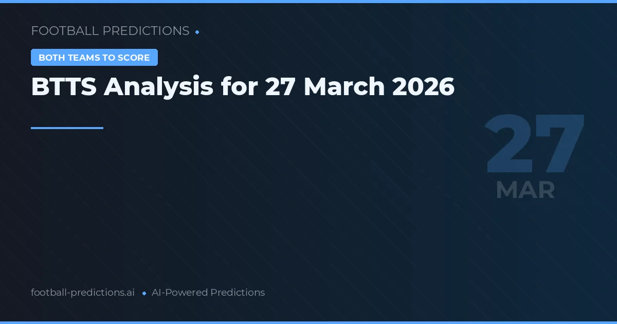 BTTS Analysis for 27 March 2026