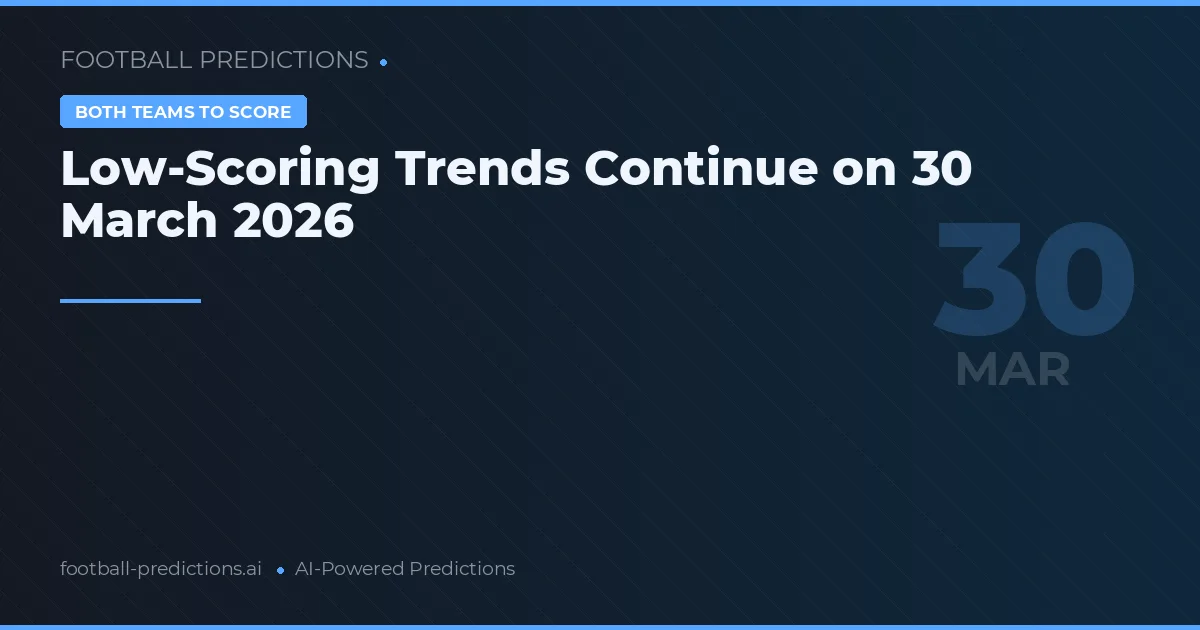 Low-Scoring Trends Continue on 30 March 2026