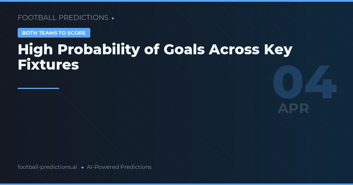 High Probability of Goals Across Key Fixtures