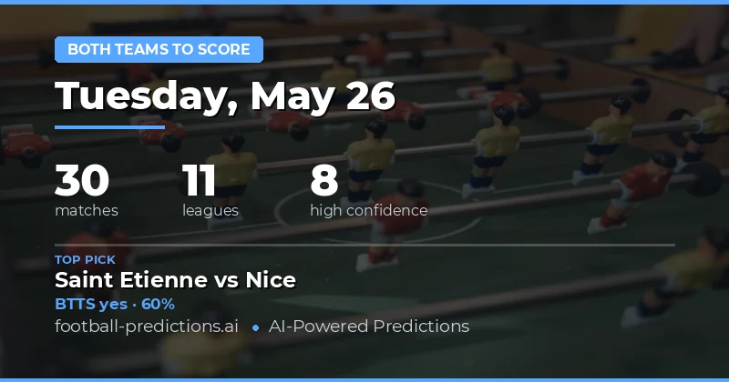 Both Teams To Score Preview: 26 May 2026