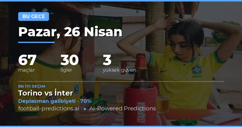 Futbol Tahminleri ve İpuçları — Pazar, 26 Nisan, 2026