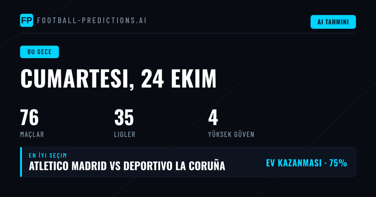 Cumartesi, 24 Ekim 2026: Primera B’den MLS’e 76 Maçlık Gündem
