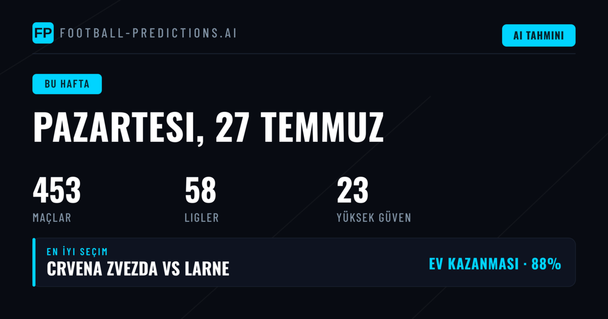 27 Temmuz – 2 Ağustos 2026 Top Picks