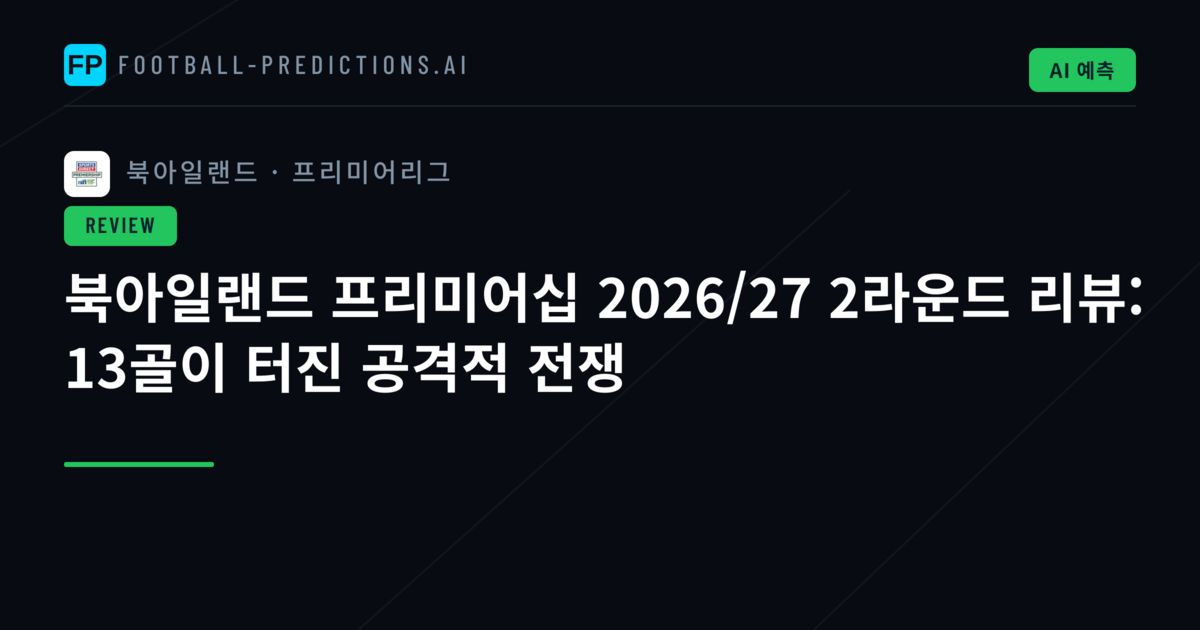 북아일랜드 프리미어십 2026/27 2라운드 리뷰: 13골이 터진 공격적 전쟁