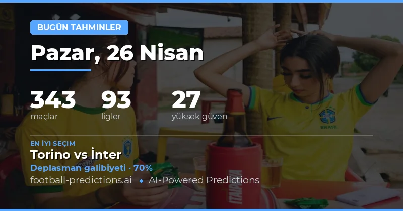 Futbol Tahminleri ve İpuçları — Pazar, 26 Nisan, 2026