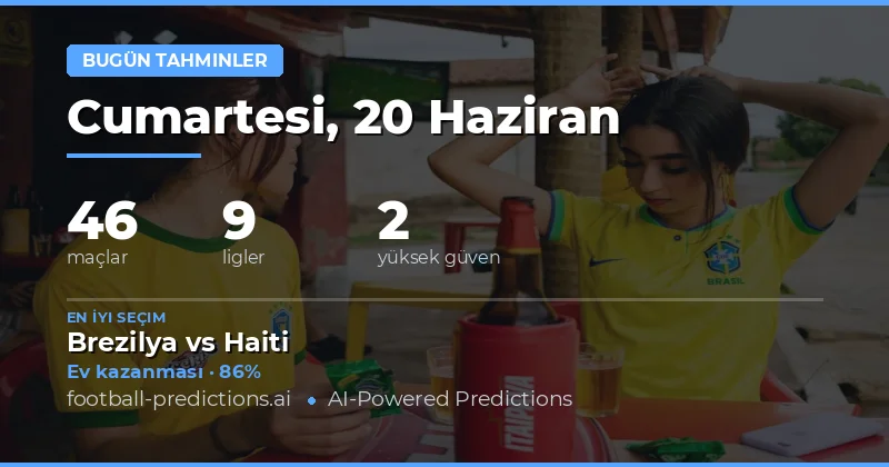 Futbol Tahminleri ve İpuçları — Cumartesi, 20 Haziran, 2026