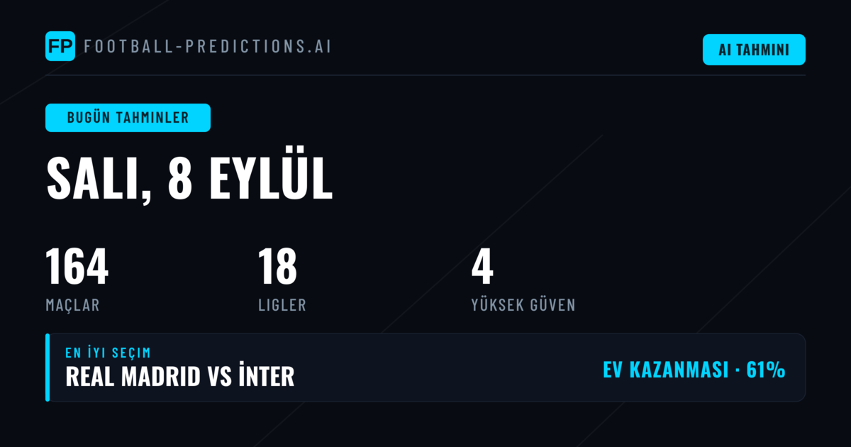 Salı Günü Futbol Tahminlerinde Genel Görünüm