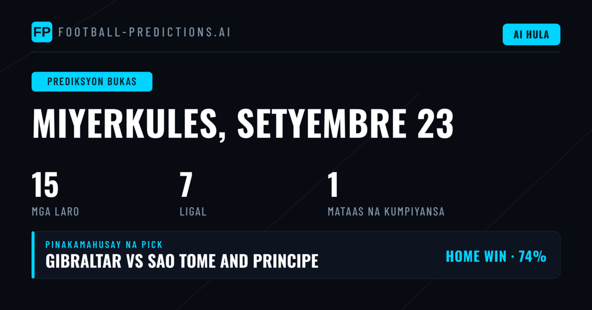 Panimula sa Wednesday's Football Predictions