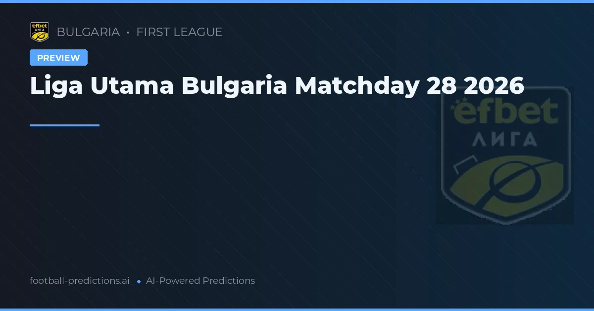 Liga Utama Bulgaria Matchday 28 2026
