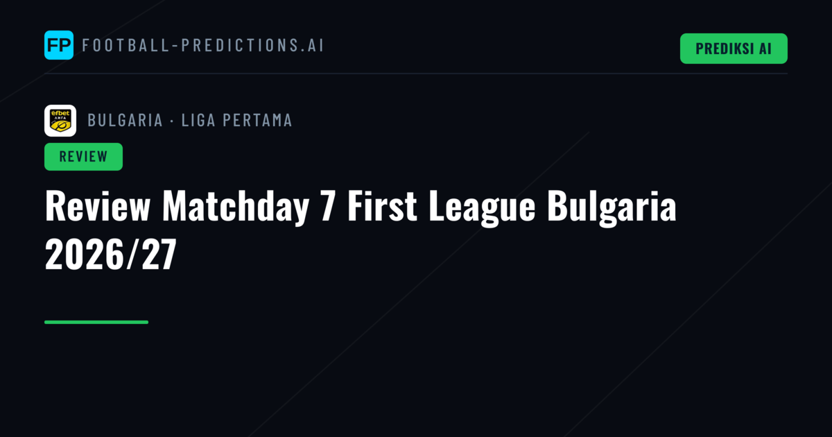 Review Matchday 7 First League Bulgaria 2026/27