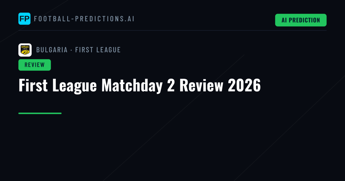 First League Matchday 2 Review 2026