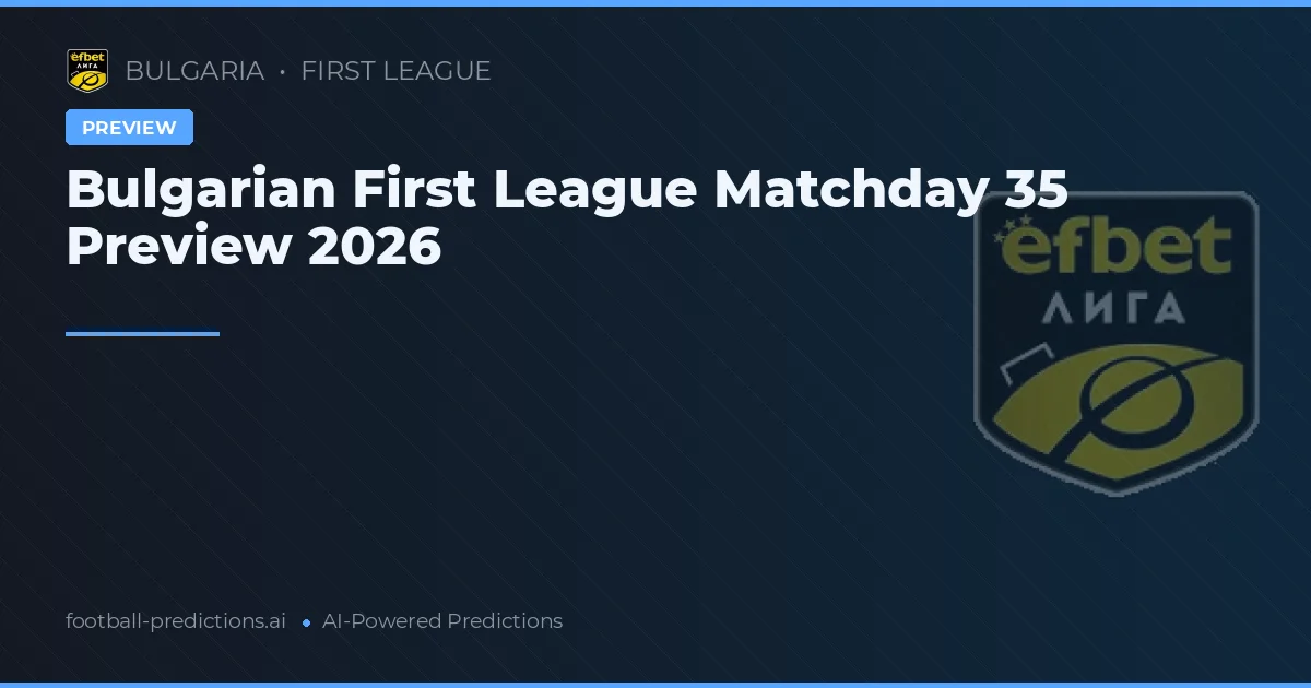 Bulgarian First League Matchday 35 Preview 2026