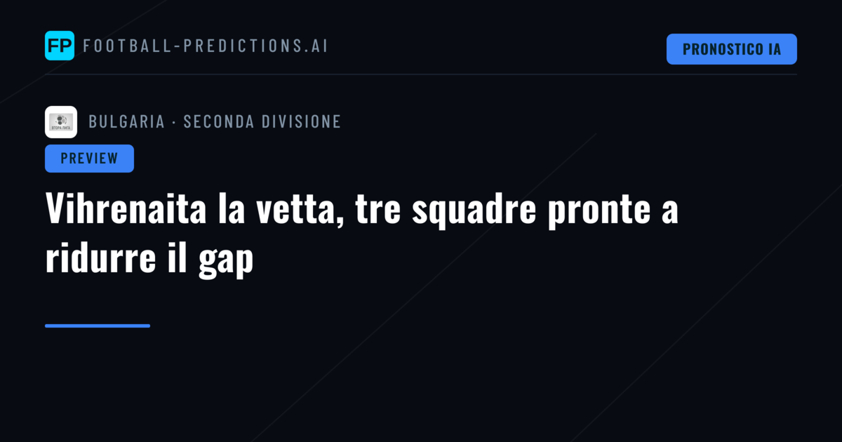 Vihrenaita la vetta, tre squadre pronte a ridurre il gap