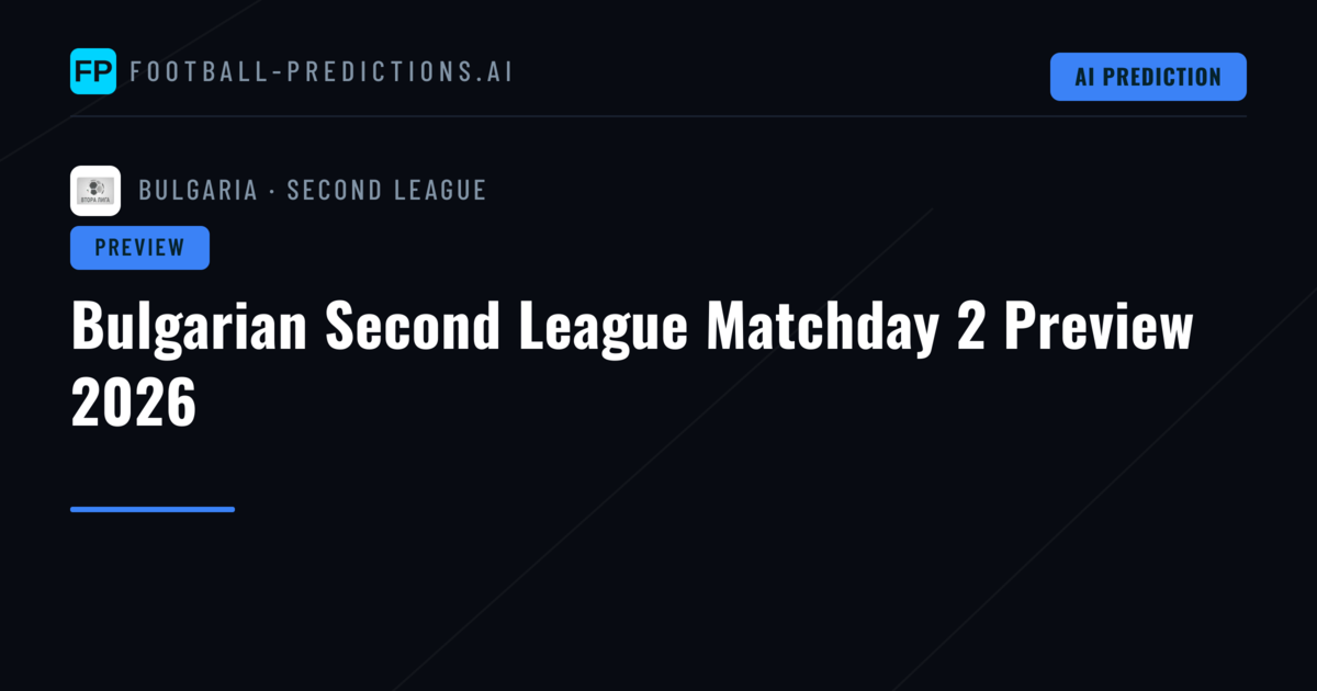 Bulgarian Second League Matchday 2 Preview 2026