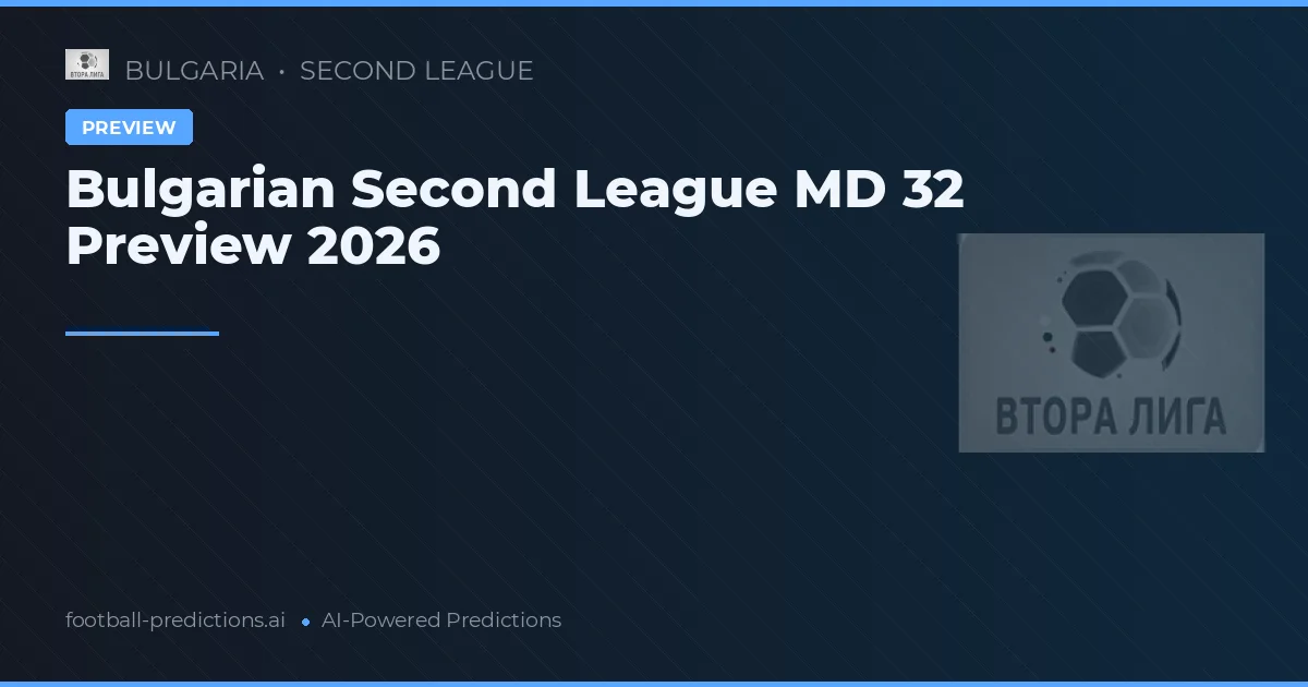 Bulgarian Second League MD 32 Preview 2026