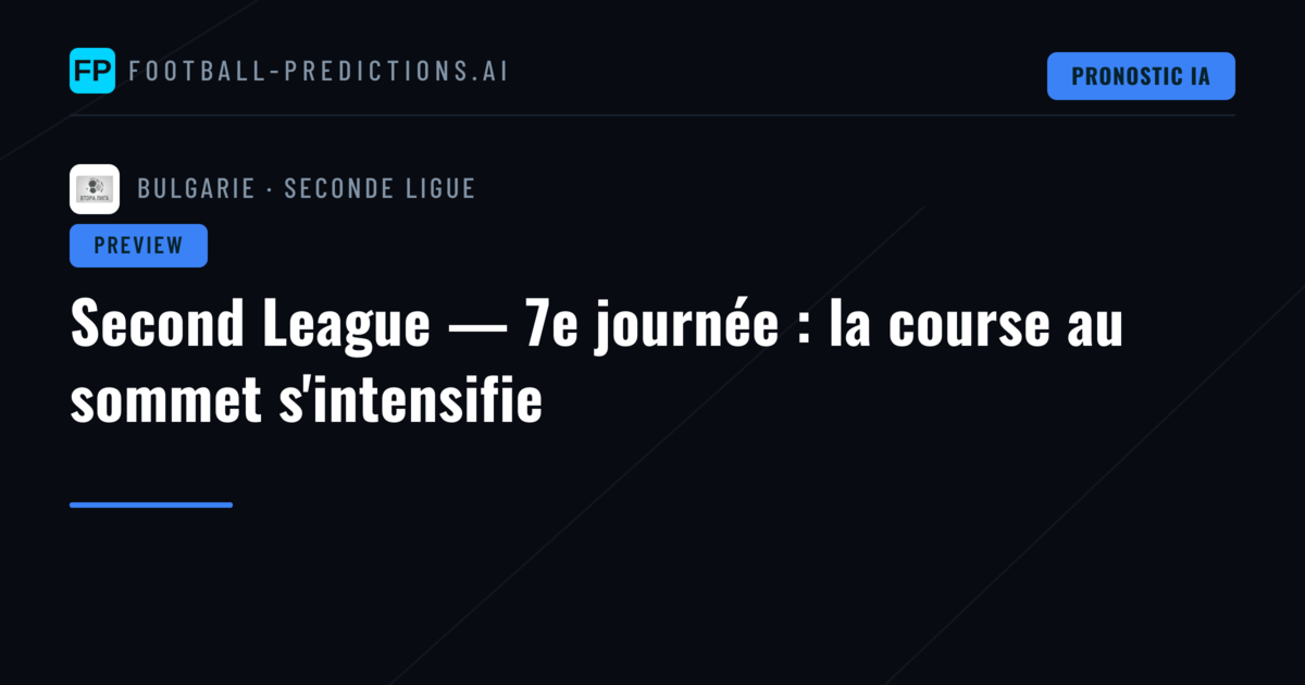 Second League — 7e journée : la course au sommet s'intensifie