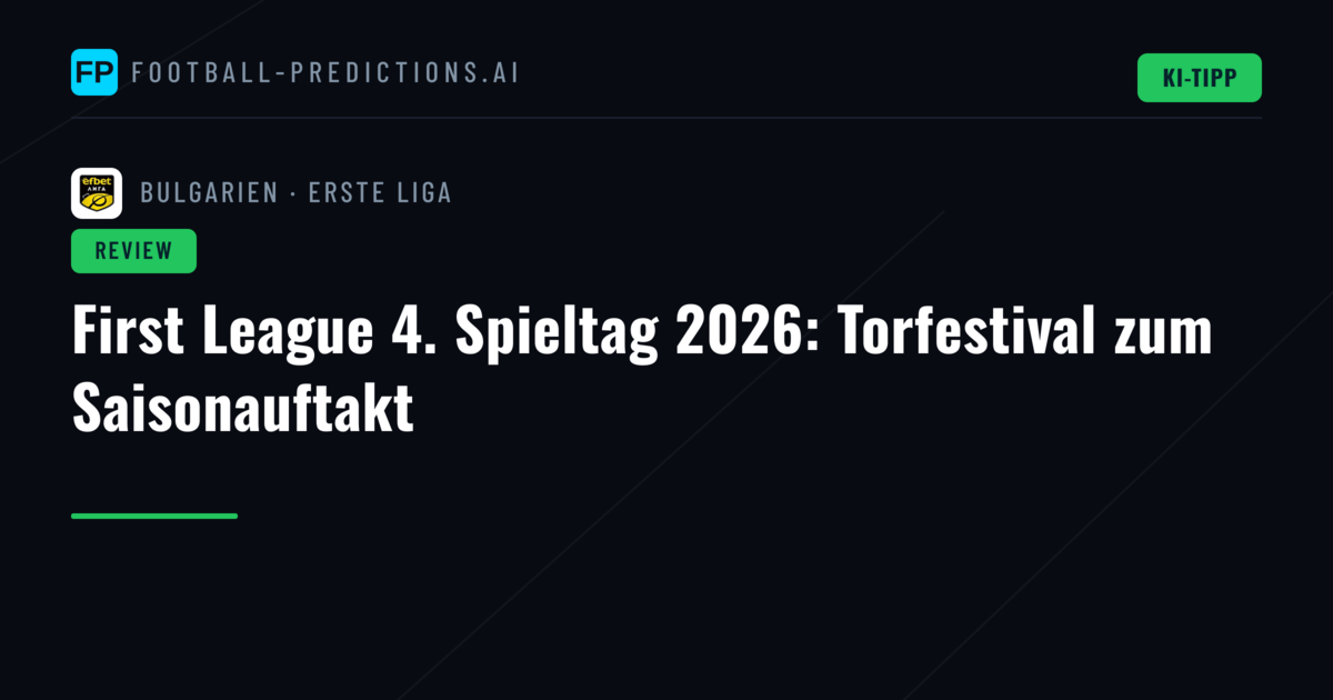 First League 4. Spieltag 2026: Torfestival zum Saisonauftakt