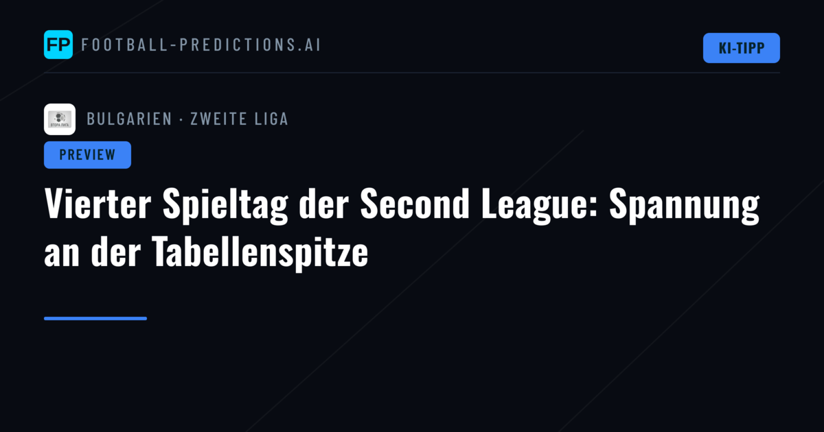 Vierter Spieltag der Second League: Spannung an der Tabellenspitze