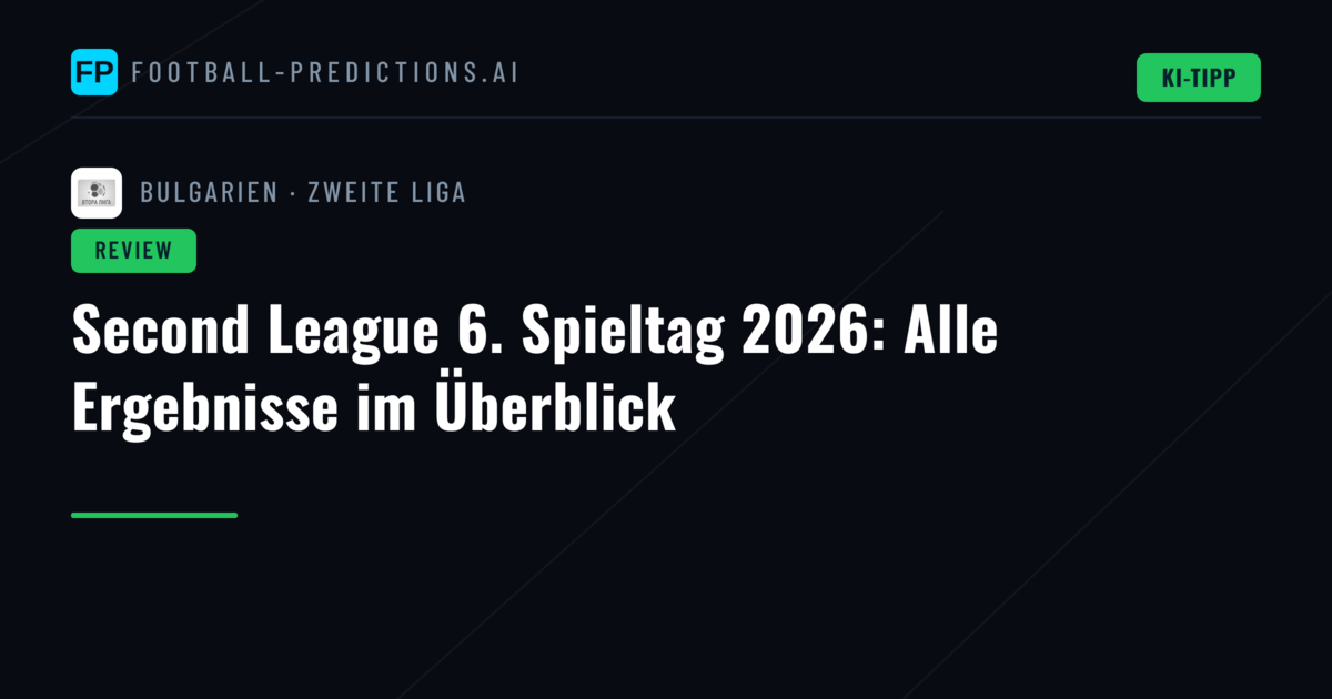 Second League 6. Spieltag 2026: Alle Ergebnisse im Überblick
