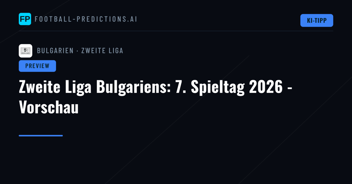 Zweite Liga Bulgariens: 7. Spieltag 2026 - Vorschau