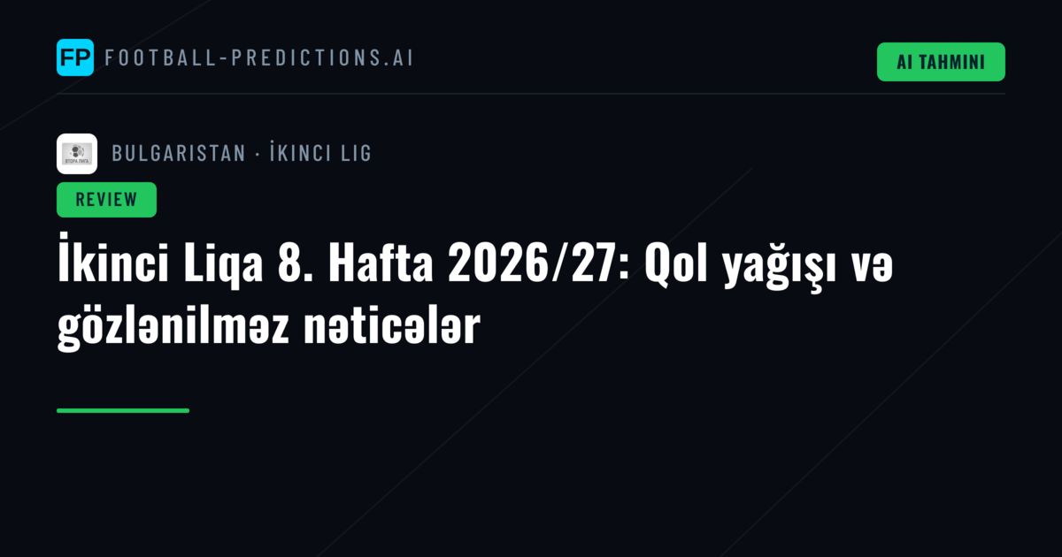 İkinci Liqa 8. Hafta 2026/27: Qol yağışı və gözlənilməz nəticələr