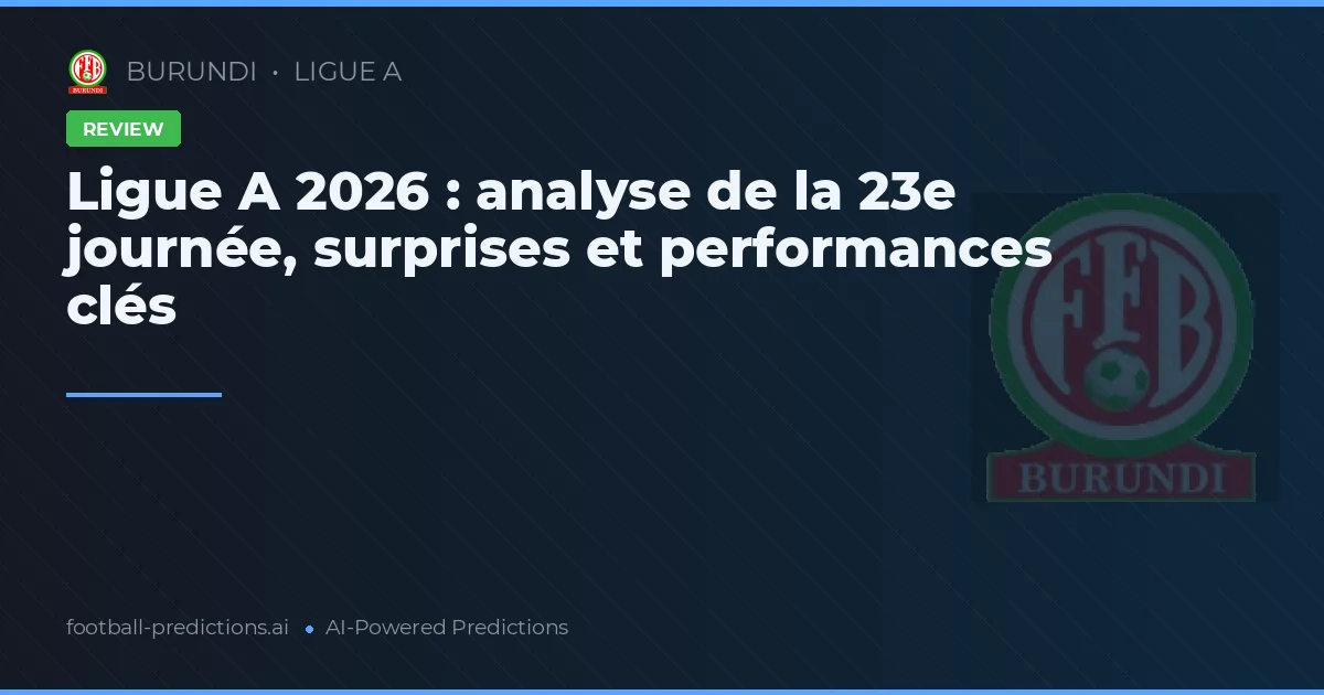Ligue A 2026 : analyse de la 23e journée, surprises et performances clés