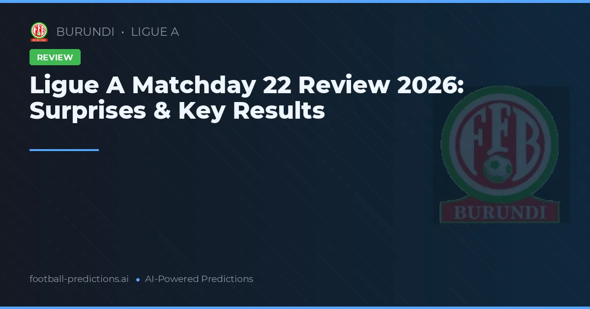 Ligue A Matchday 22 Review 2026: Surprises & Key Results