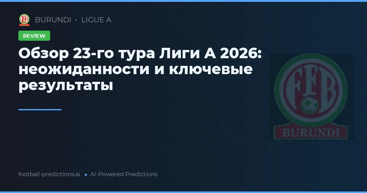 Обзор 23-го тура Лиги A 2026: неожиданности и ключевые результаты