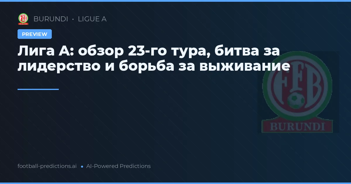 Лига A: обзор 23-го тура, битва за лидерство и борьба за выживание