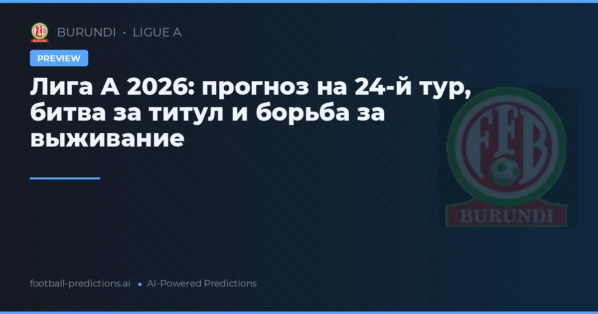Лига А 2026: прогноз на 24-й тур, битва за титул и борьба за выживание
