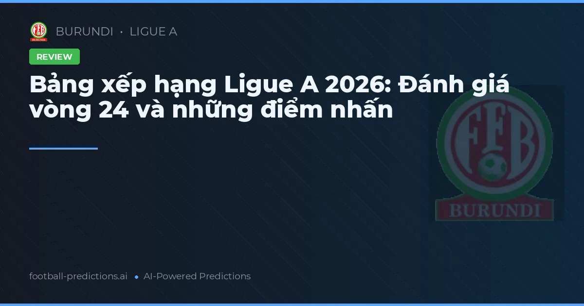 Bảng xếp hạng Ligue A 2026: Đánh giá vòng 24 và những điểm nhấn