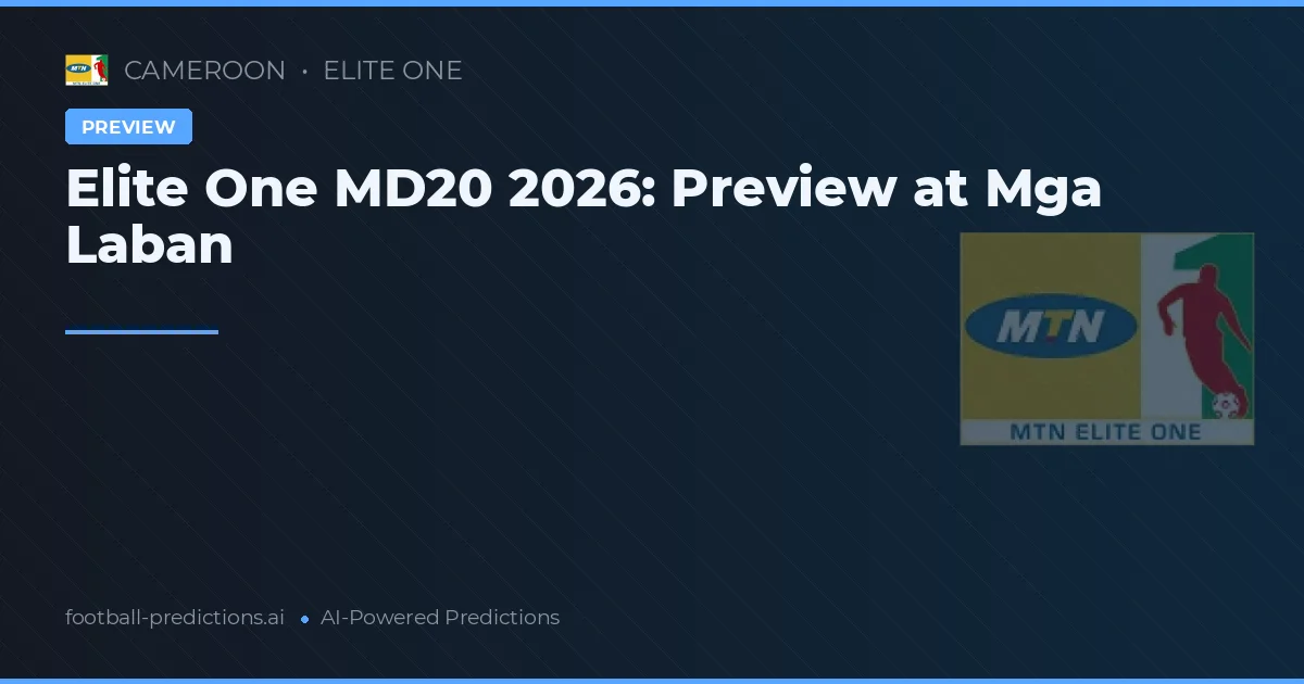 Elite One MD20 2026: Preview at Mga Laban