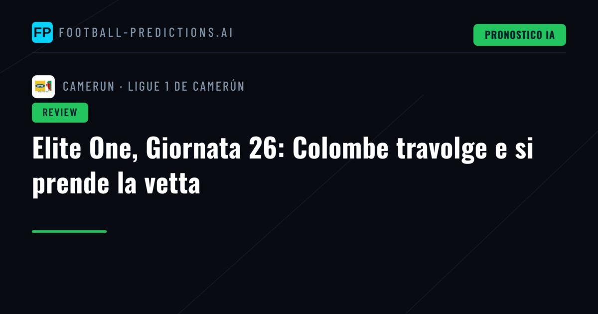 Elite One, Giornata 26: Colombe travolge e si prende la vetta