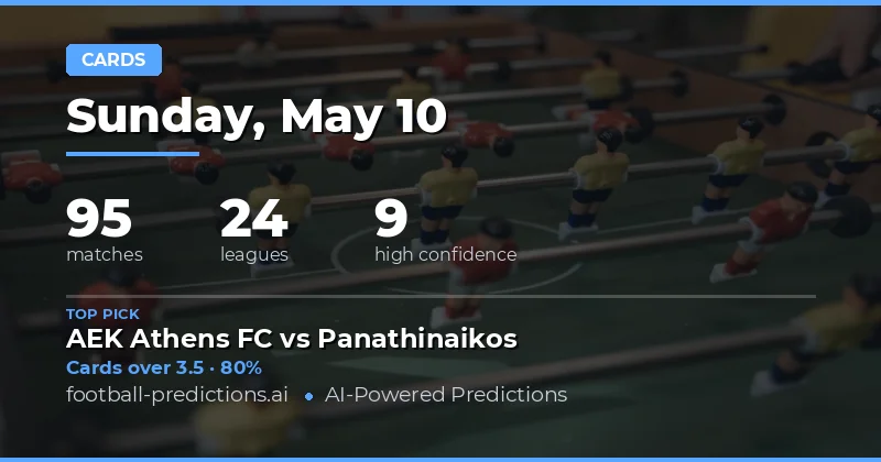 Yellow Card Betting Guide: 10 May 2026