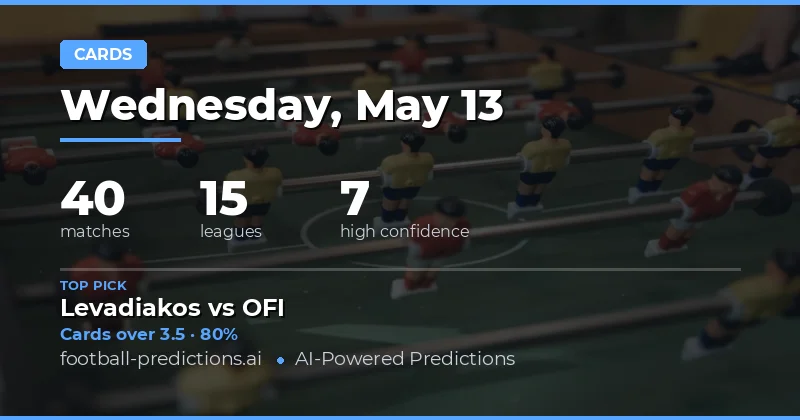 Yellow Card Betting Preview: 13 May 2026