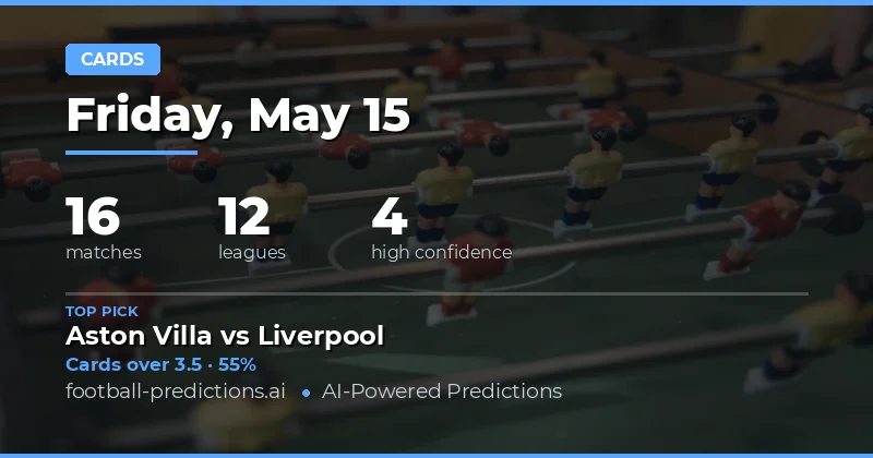 Yellow Card Betting Preview for 15 May 2026