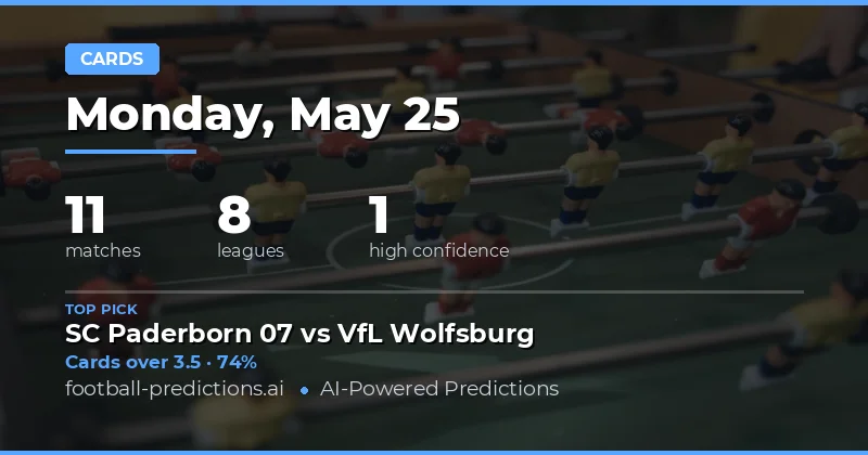 Yellow Card Betting Preview: 25 May 2026