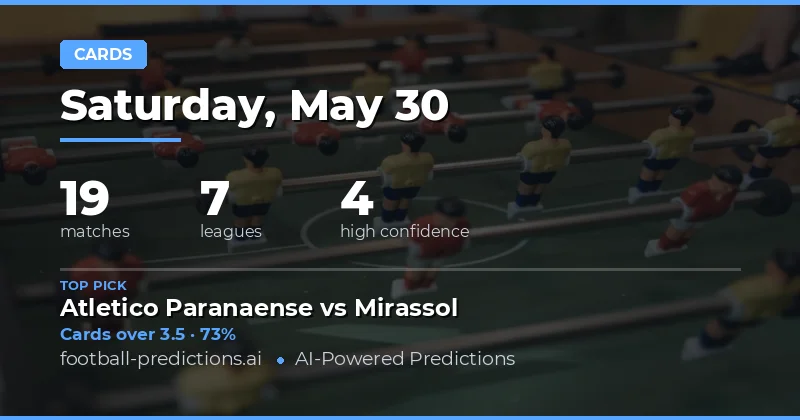 Premier League and Europa League Yellow Card Tips for 30 May 2026
