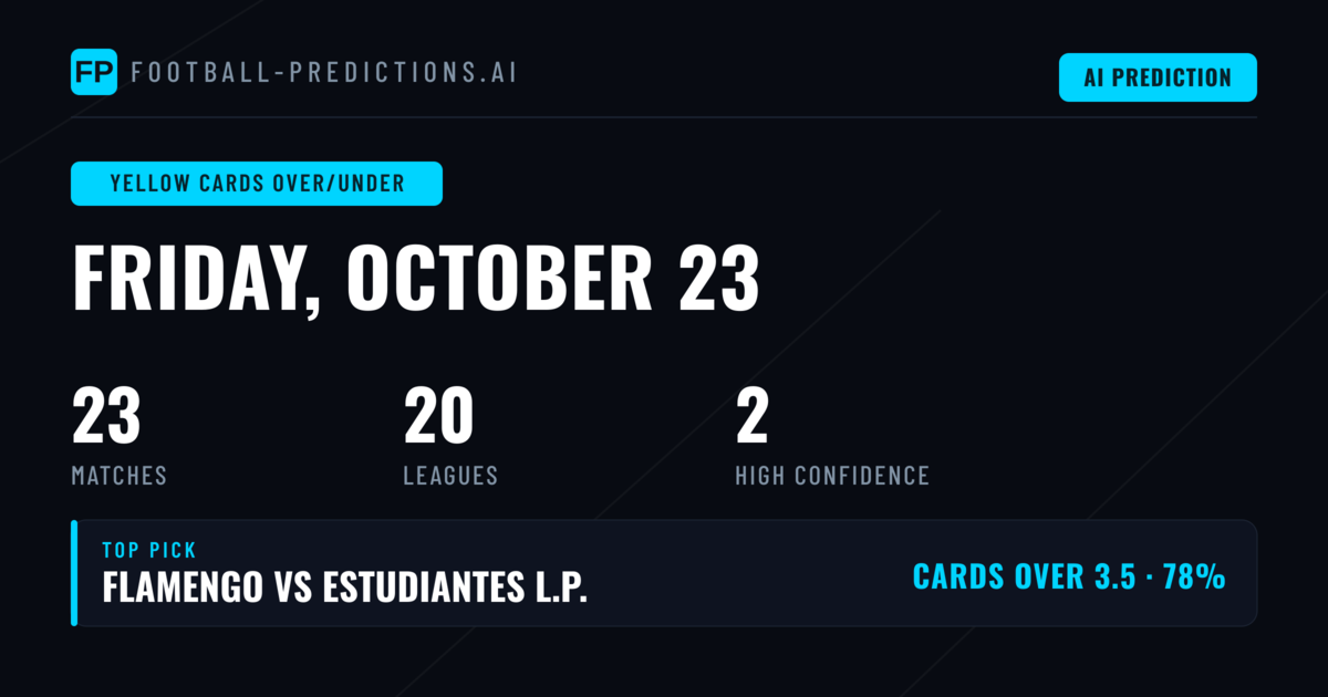 Top Yellow Cards Over/Under Picks for 23 Oct 2026