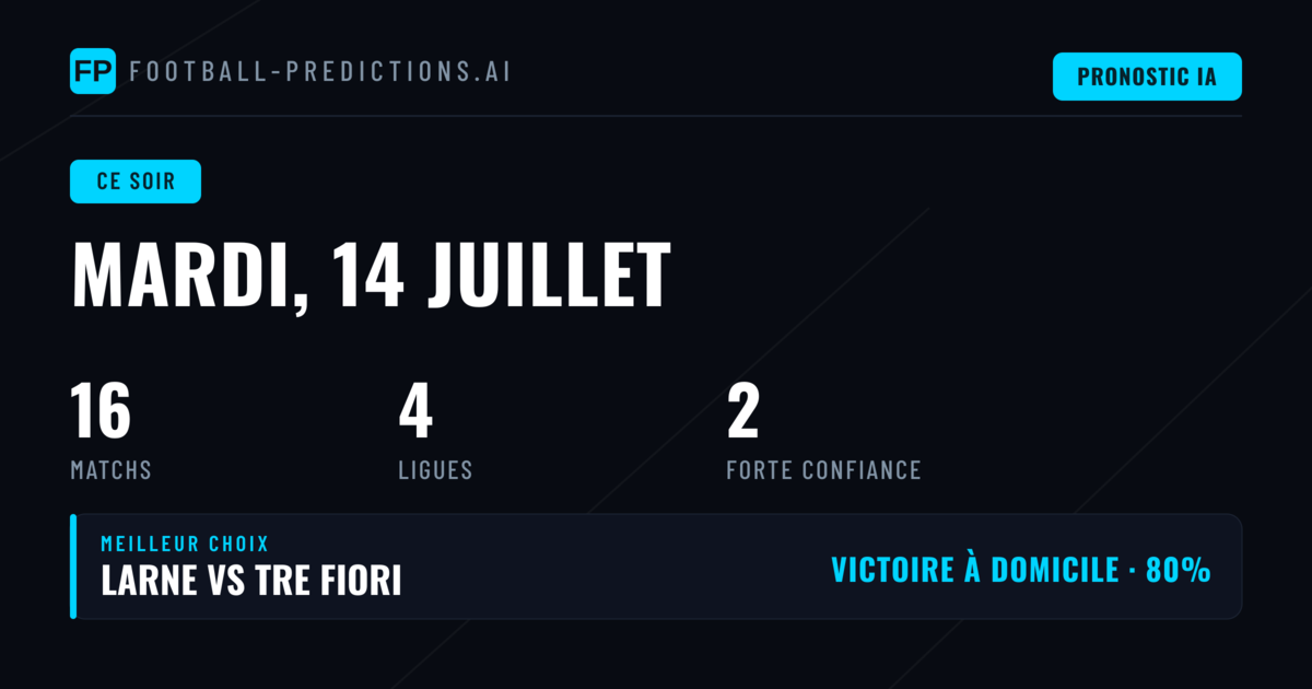 Analyse generale des rencontres du mardi 14 juillet 2026